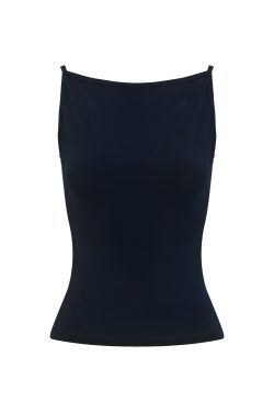One-Shoulder Minimalist Fitted Sports Tank Top - French Style Thin Strap Base Layer for Activewear