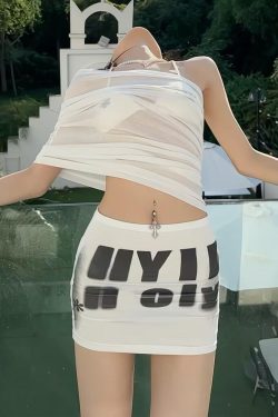 One-Shoulder Printed Camisole Top for Women - Summer Waist-Cut Spliced Design, Trendy Bikini Two-Piece Set