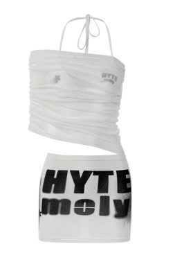 One-Shoulder Printed Camisole Top for Women - Summer Waist-Cut Spliced Design, Trendy Bikini Two-Piece Set