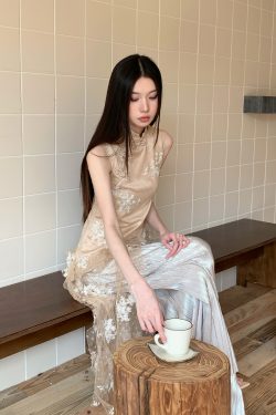 Oriental Romance Qipao Dress - Summer 2025 New Chinese Style Fairy Split Irregular Design, Perfect for Y2K and 90s Fashion Lovers