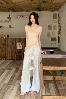 Oriental Romance Qipao Dress - Summer 2025 New Chinese Style Fairy Split Irregular Design, Perfect for Y2K and 90s Fashion Lovers