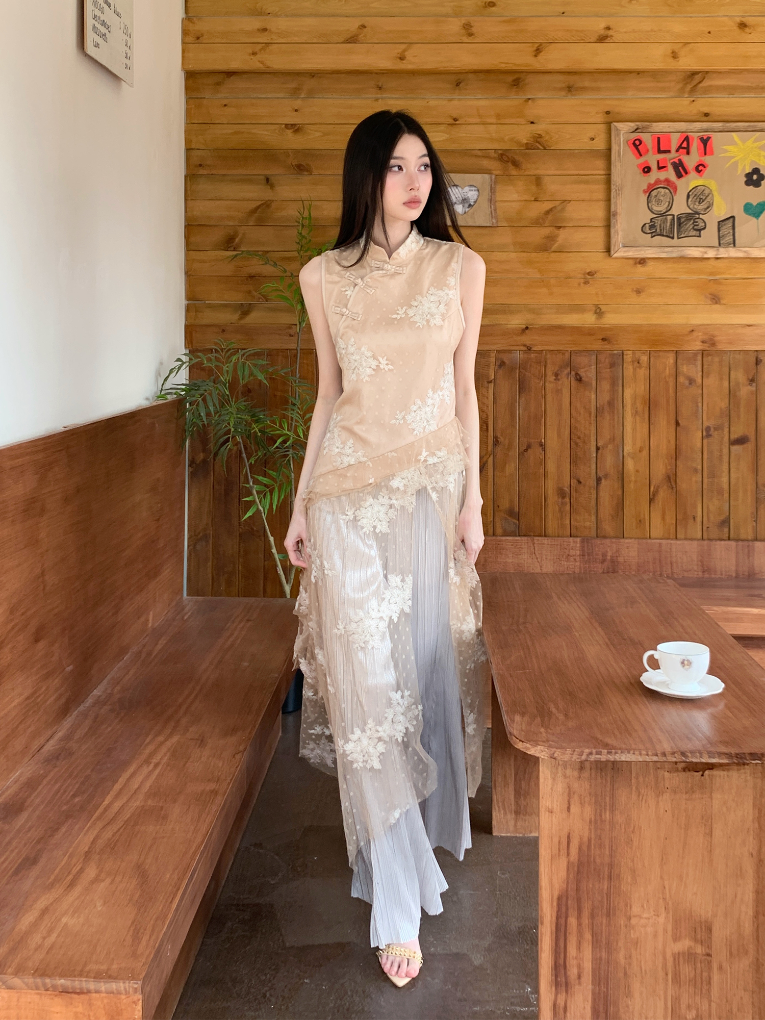 Oriental Romance Qipao Dress - Summer 2025 New Chinese Style Fairy Split Irregular Design, Perfect for Y2K and 90s Fashion Lovers Oriental Romance Qipao Dress - Summer 2025 New Chinese Style Fairy Split Irregular Design, Perfect for Y2K and 90s Fashion Lovers