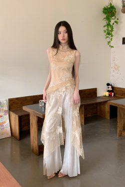 Oriental Romance Qipao Dress - Summer 2025 New Chinese Style Fairy Split Irregular Design, Perfect for Y2K and 90s Fashion Lovers