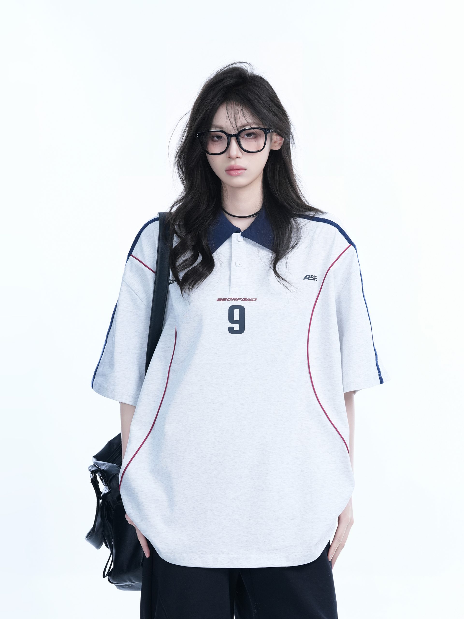 Oversized Black Short Sleeve T-Shirt for Women with American Street Style Collar and Quote, Casual Y2K Fashion Top Oversized Black Short Sleeve T-Shirt for Women with American Street Style Collar and Quote, Casual Y2K Fashion Top