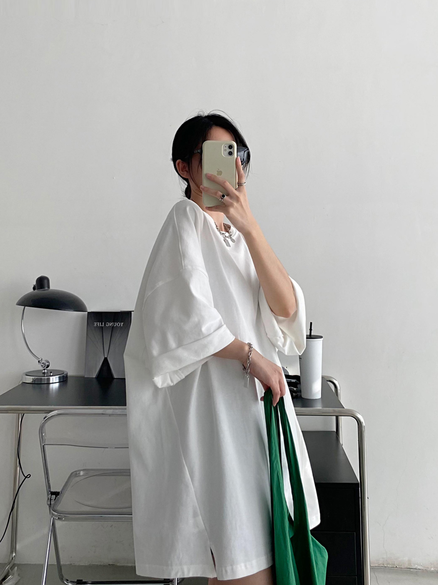 Oversized Heavyweight Sun Grapefruit T-shirt in American Cotton - Casual Loose Fit Short Sleeve for Spring Summer Women's Fashion Oversized Heavyweight Sun Grapefruit T-shirt in American Cotton - Casual Loose Fit Short Sleeve for Spring Summer Women's Fashion