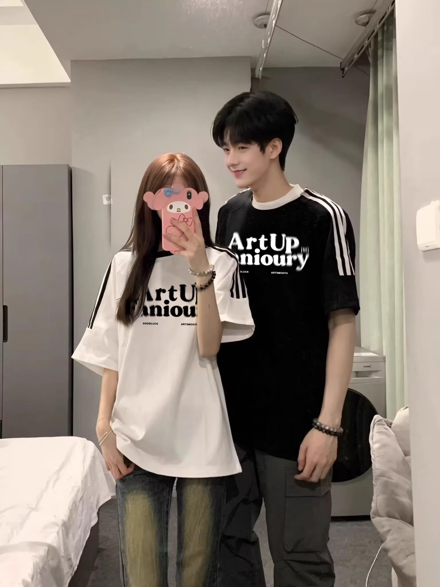 Oversized Spliced Three-Stripe Short Sleeve T-Shirt for Women - American High Street Style, Casual Summer Trend for Juniors Oversized Spliced Three-Stripe Short Sleeve T-Shirt for Women - American High Street Style, Casual Summer Trend for Juniors