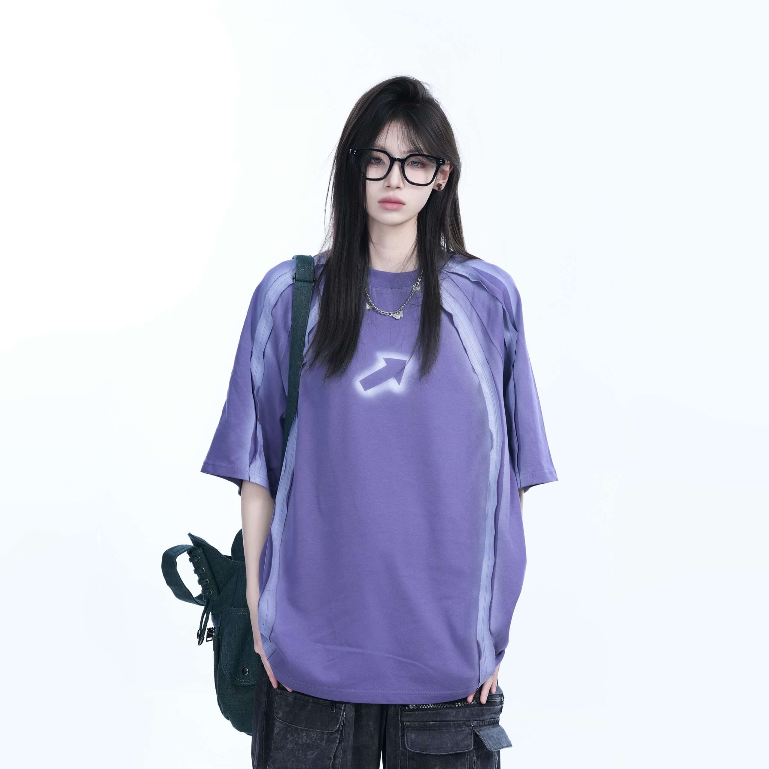 Oversized Tie-Dye Color-Blocking Short Sleeve T-Shirt for Women - Trendy Summer Top, Casual Loose Fit, Y2K Style Oversized Tie-Dye Color-Blocking Short Sleeve T-Shirt for Women - Trendy Summer Top, Casual Loose Fit, Y2K Style