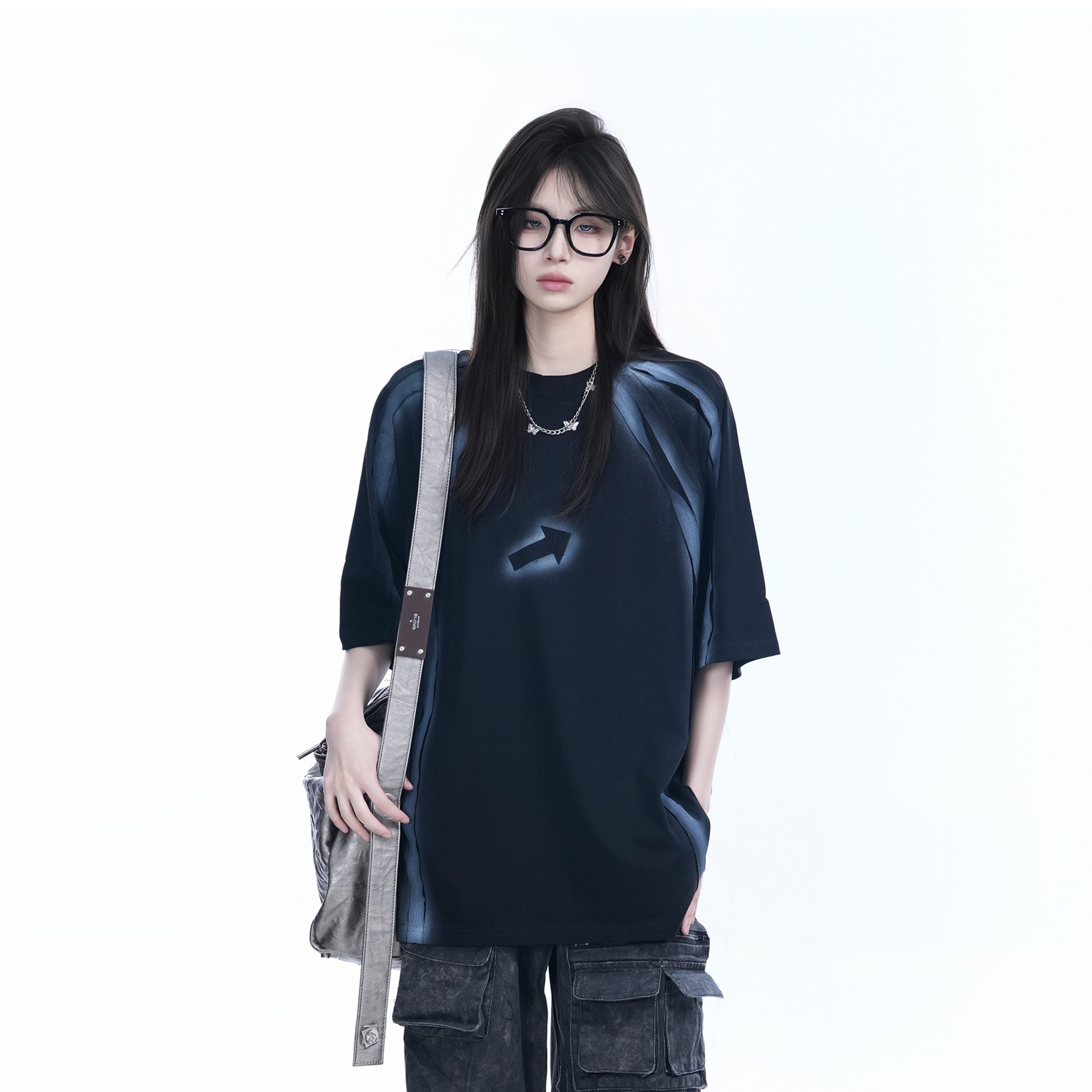 Oversized Tie-Dye Color-Blocking Short Sleeve T-Shirt for Women - Trendy Summer Top, Casual Loose Fit, Y2K Style Oversized Tie-Dye Color-Blocking Short Sleeve T-Shirt for Women - Trendy Summer Top, Casual Loose Fit, Y2K Style