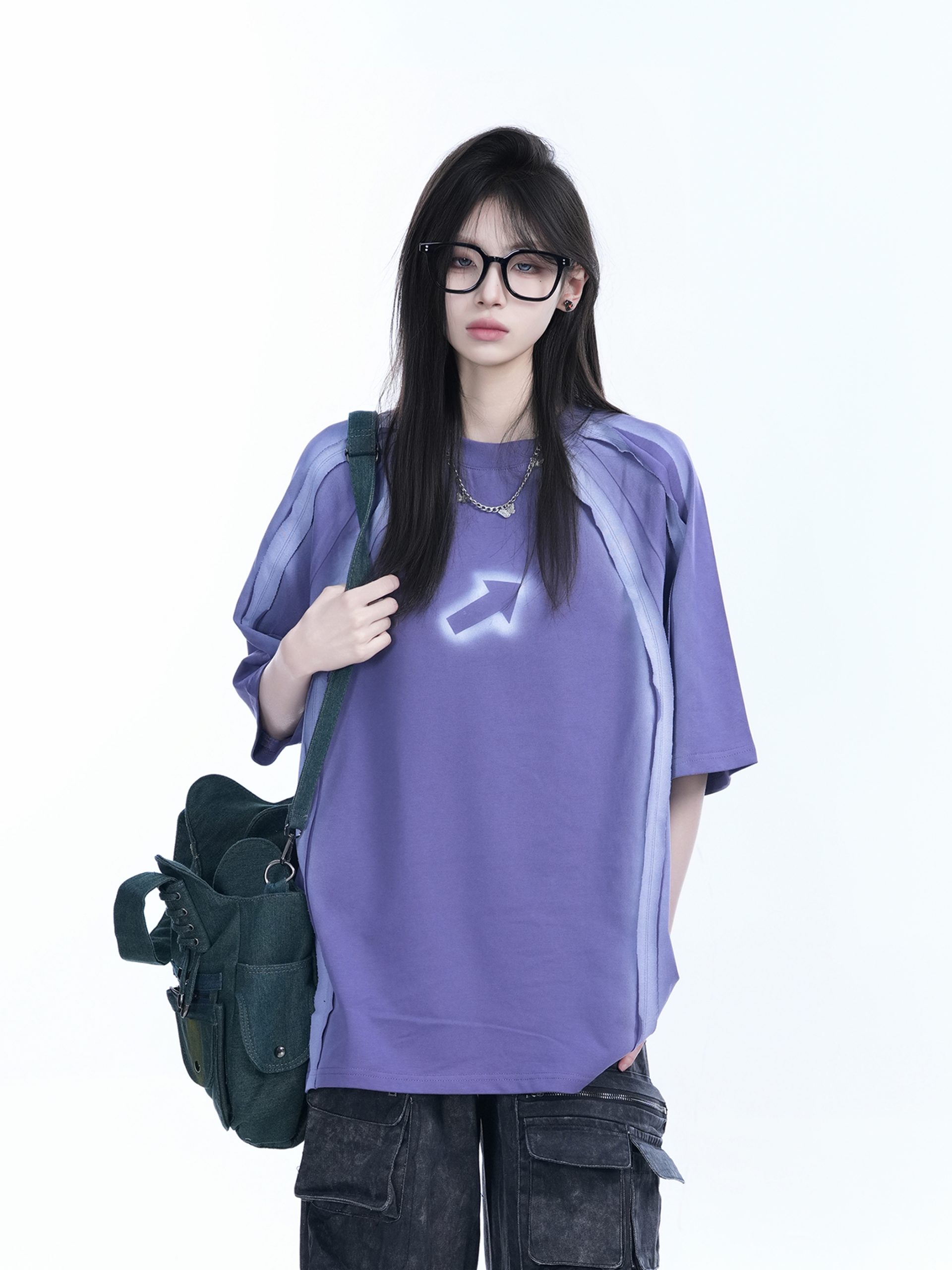 Oversized Tie-Dye Color-Blocking Short Sleeve T-Shirt for Women - Trendy Summer Top, Casual Loose Fit, Y2K Style Oversized Tie-Dye Color-Blocking Short Sleeve T-Shirt for Women - Trendy Summer Top, Casual Loose Fit, Y2K Style