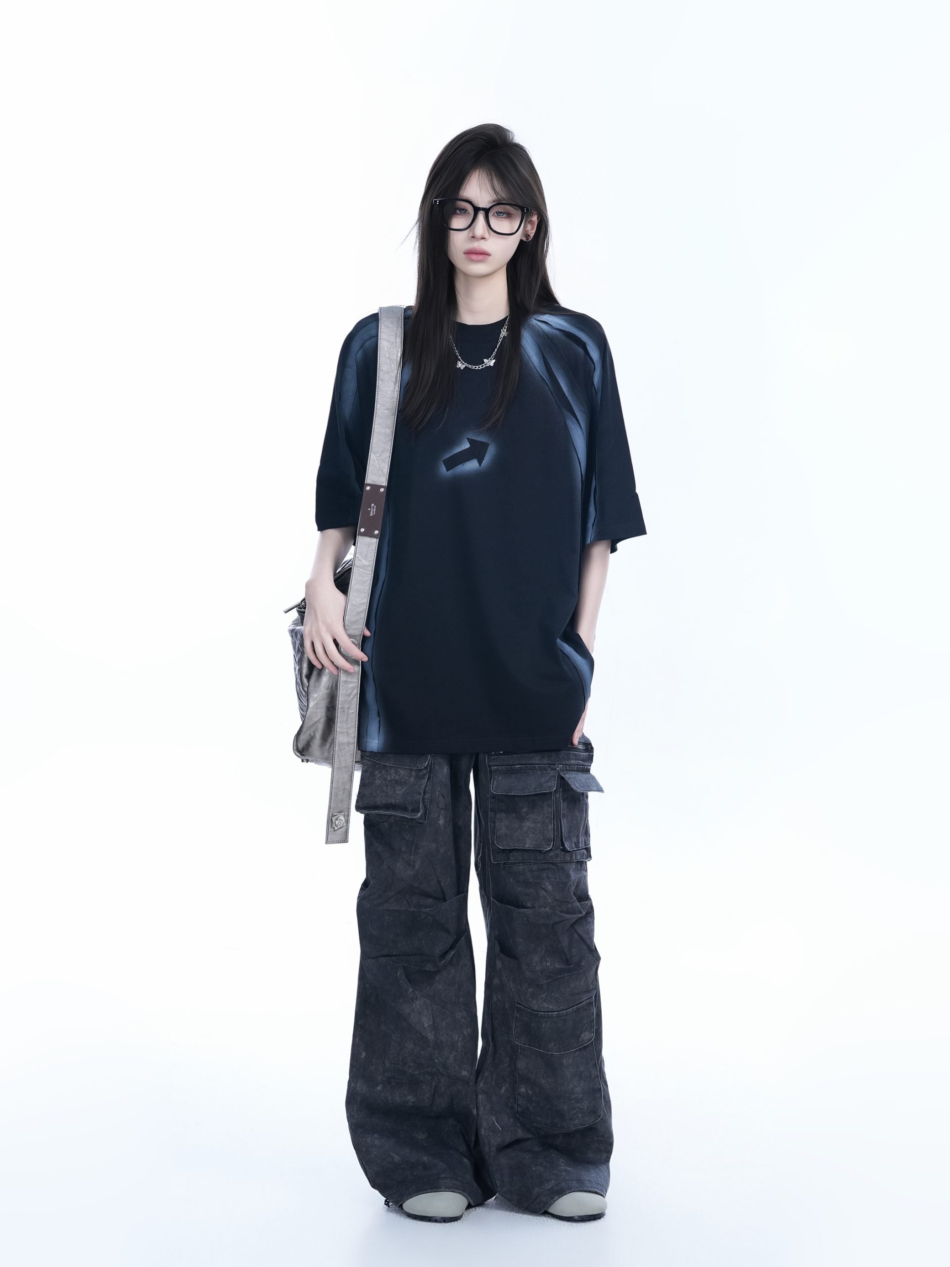 Oversized Tie-Dye Color-Blocking Short Sleeve T-Shirt for Women - Trendy Summer Top, Casual Loose Fit, Y2K Style Oversized Tie-Dye Color-Blocking Short Sleeve T-Shirt for Women - Trendy Summer Top, Casual Loose Fit, Y2K Style