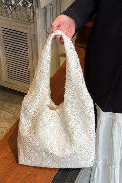 Pastoral Lace Tote Bag - Large Capacity Commuter Shoulder Bag, Versatile Niche Design for Everyday Style