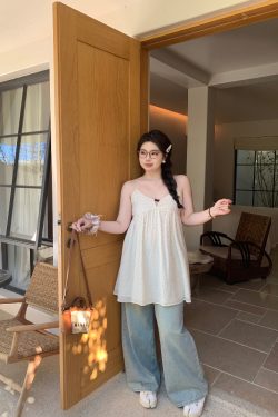 Peach Milk Polka Dot Halter Neck Camisole Dress - Sheer Layered Design, Cute Pink Color, Trendy Y2K Style