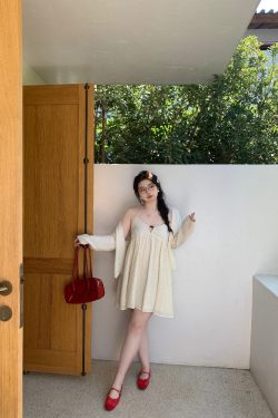 Peach Milk Polka Dot Halter Neck Camisole Dress - Sheer Layered Design, Cute Pink Color, Trendy Y2K Style