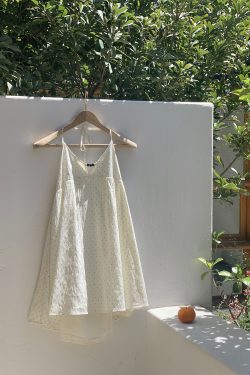 Peach Milk Polka Dot Halter Neck Camisole Dress - Sheer Layered Design, Cute Pink Color, Trendy Y2K Style