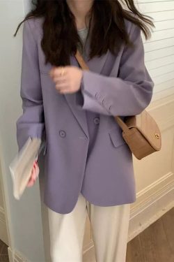 Petite Black Loose Casual Blazer Jacket for Women - 2025 Spring Autumn High-End Fashion Outerwear