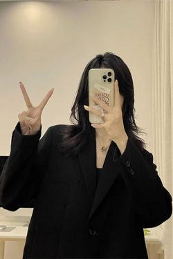 Petite Black One-Shoulder Blazer for Women - Korean Style High-End Casual Suit for Spring and Autumn 2025 Fashion