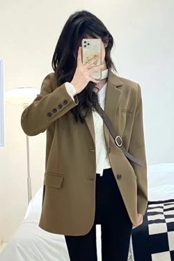Petite Black One-Shoulder Blazer for Women - Korean Style High-End Casual Suit for Spring and Autumn 2025 Fashion