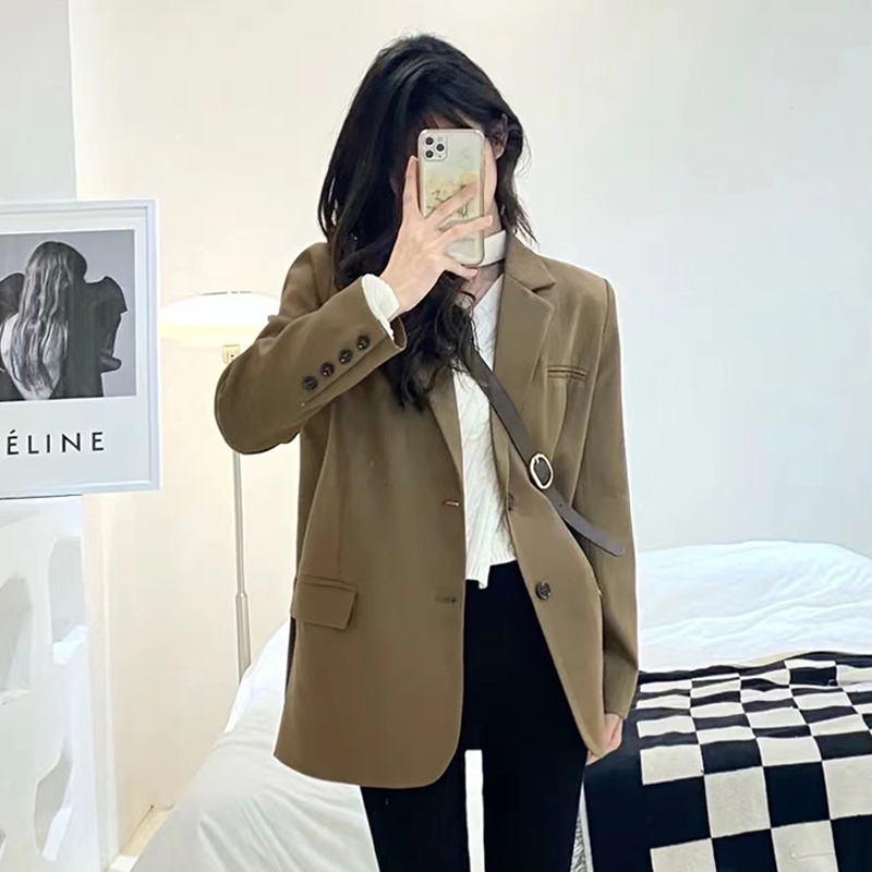 Petite Black One-Shoulder Blazer for Women - Korean Style High-End Casual Suit for Spring and Autumn 2025 Fashion Petite Black One-Shoulder Blazer for Women - Korean Style High-End Casual Suit for Spring and Autumn 2025 Fashion