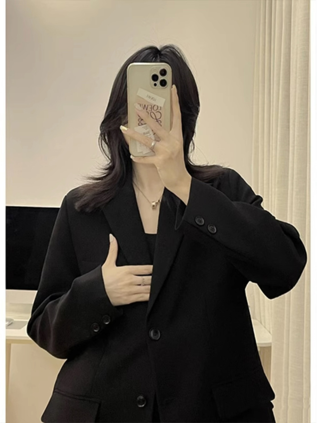 Petite Black One-Shoulder Blazer for Women - Korean Style High-End Casual Suit for Spring and Autumn 2025 Fashion Petite Black One-Shoulder Blazer for Women - Korean Style High-End Casual Suit for Spring and Autumn 2025 Fashion