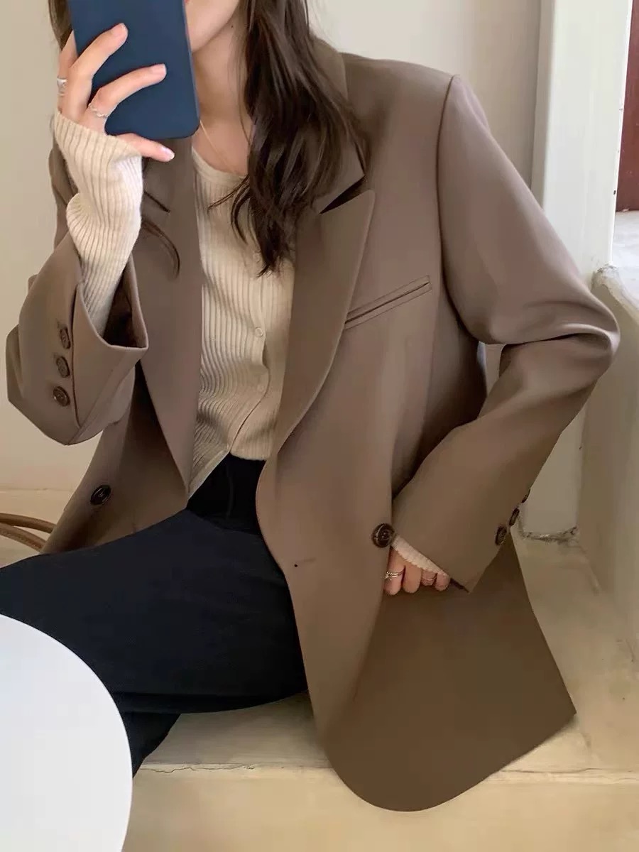 Petite Black Suit Jacket for Women - Trendy High-End Casual Blazer for Spring & Autumn 2025 Petite Black Suit Jacket for Women - Trendy High-End Casual Blazer for Spring & Autumn 2025