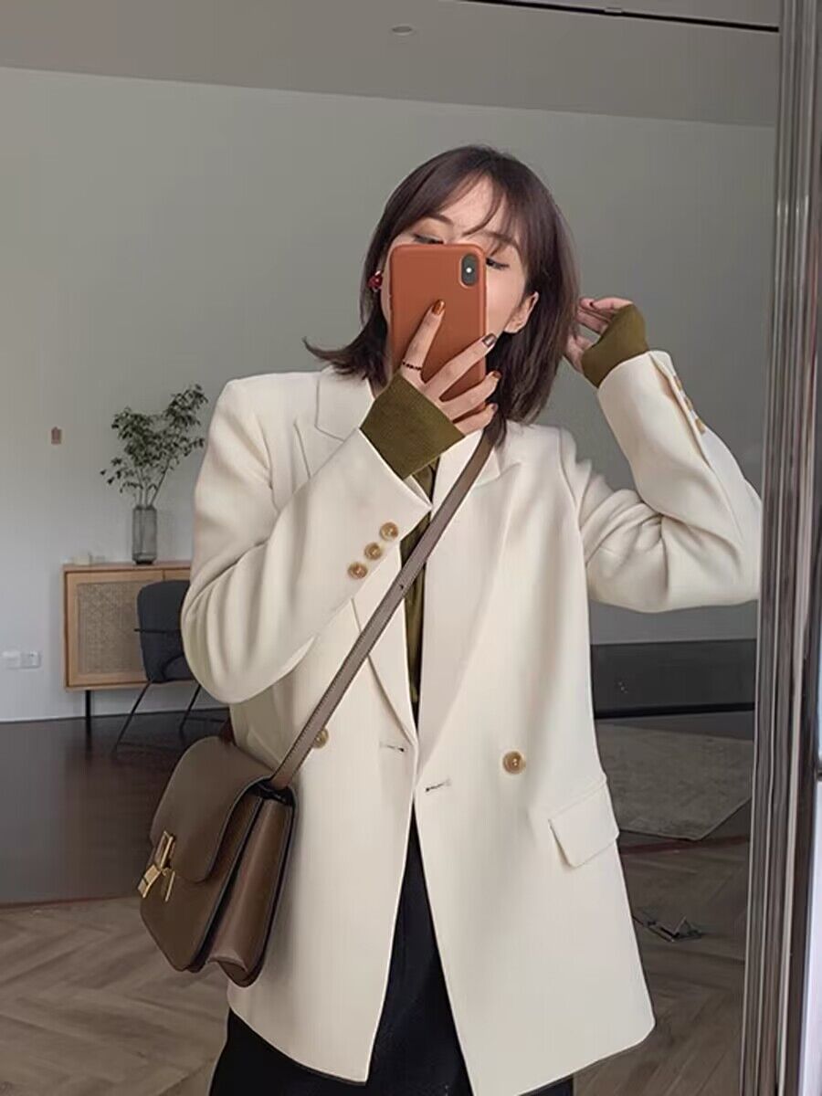 Petite Black Suit Jacket for Women - Trendy Slim Fit, Short Style, High-End Korean Fashion for Spring & Autumn 2025 Petite Black Suit Jacket for Women - Trendy Slim Fit, Short Style, High-End Korean Fashion for Spring & Autumn 2025