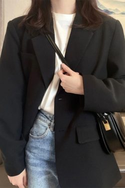 Petite Black Suit Jacket for Women - Trendy Slim Fit, Short Style, Korean Fashion for Spring and Autumn 2025
