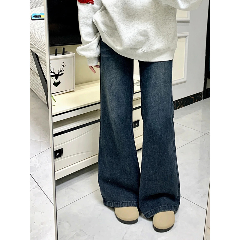 Petite Dark Blue Flared Jeans - 2025 New Style Plus-Size Slim Fit Bell-Bottoms, Straight Leg, Comfortable Fit Petite Dark Blue Flared Jeans - 2025 New Style Plus-Size Slim Fit Bell-Bottoms, Straight Leg, Comfortable Fit