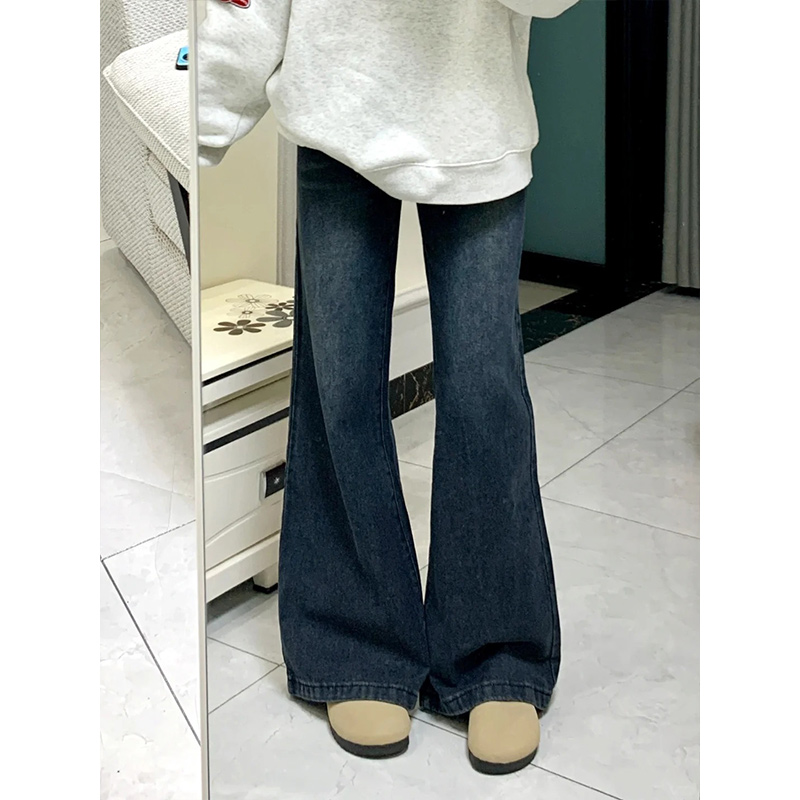 Petite Dark Blue Flared Jeans - 2025 New Style Plus-Size Slim Fit Bell-Bottoms, Straight Leg, Comfortable Fit Petite Dark Blue Flared Jeans - 2025 New Style Plus-Size Slim Fit Bell-Bottoms, Straight Leg, Comfortable Fit