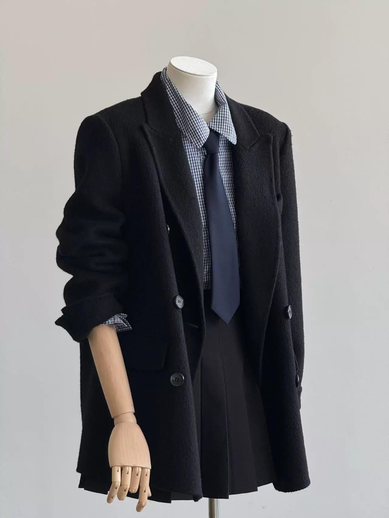 Petite Double-Breasted Wool Cashmere Coat for Women - 2024 Autumn Winter Style, Short Length, High-End Feel Petite Double-Breasted Wool Cashmere Coat for Women - 2024 Autumn Winter Style, Short Length, High-End Feel