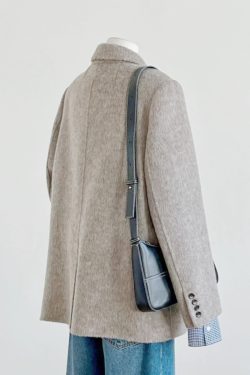 Petite Double-Breasted Wool Cashmere Coat for Women - 2024 Autumn Winter Style, Short Length, High-End Feel