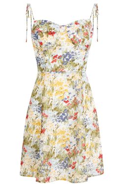 Petite Floral Camisole Dress - French-Style Summer Dress for Vacation 2025 - Trendy Women's Floral Mini Dress