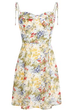 Petite Floral Camisole Dress - French-Style Summer Dress for Vacation 2025 - Trendy Women's Floral Mini Dress