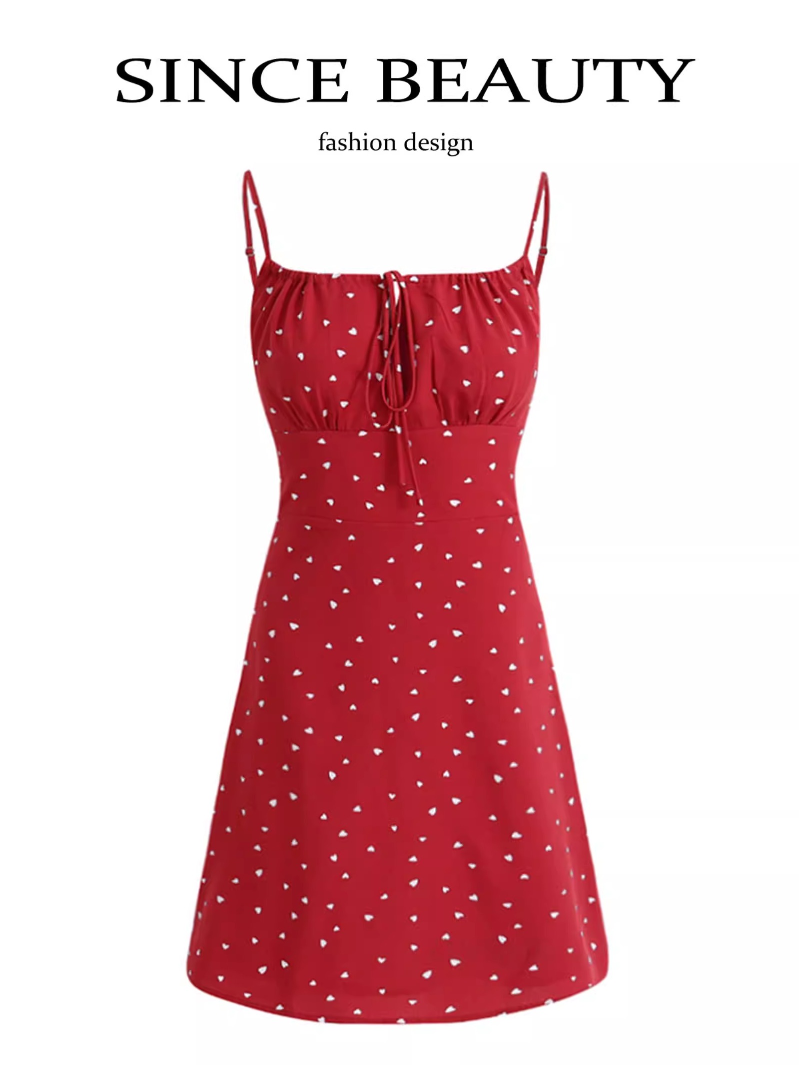 Petite French-Style Red Polka Dot Dress with Spaghetti Straps - Summer 2025 Vacation Fashion Petite French-Style Red Polka Dot Dress with Spaghetti Straps - Summer 2025 Vacation Fashion