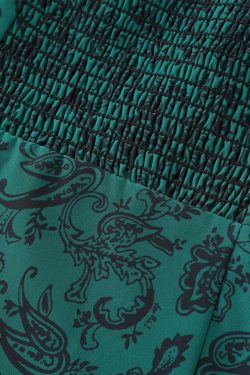 Petite French Vacation Dress for Summer 2025 - Green Spaghetti Strap Mini Dress with Prints - Trendy Floral Design