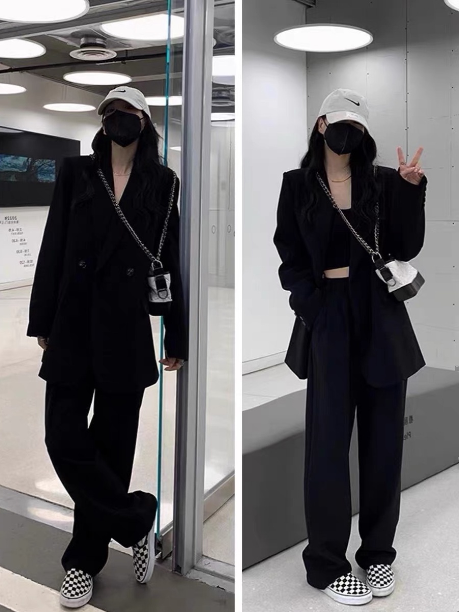 Petite Gray Suit Set for Women - Casual Blazer & Wide-Leg Pants, High-End Feel, Stylish 2025 Fashion Petite Gray Suit Set for Women - Casual Blazer & Wide-Leg Pants, High-End Feel, Stylish 2025 Fashion