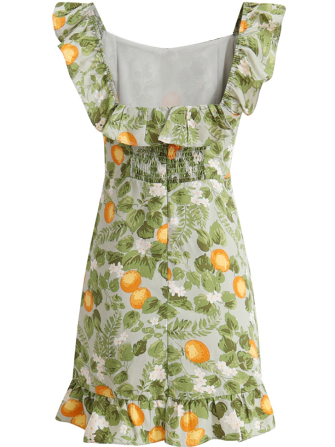 Petite Green Ruffled French-Style Vacation Dress 2025 Summer Collection for Women Petite Green Ruffled French-Style Vacation Dress 2025 Summer Collection for Women