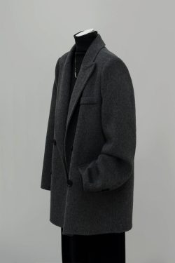 Petite Oatmeal Wool and Cashmere Overcoat for Women - High-End Feel, 2024 Autumn Winter Style, Elegant Outerwear
