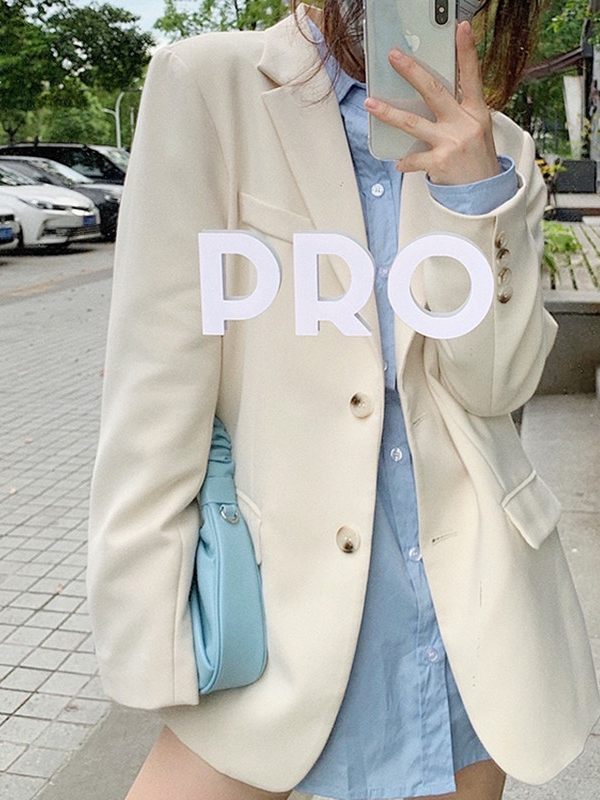 Petite Oversized Black Suit Jacket for Women - Loose Fit Blazer Top in Korean Style for Spring and Autumn 2025 Petite Oversized Black Suit Jacket for Women - Loose Fit Blazer Top in Korean Style for Spring and Autumn 2025