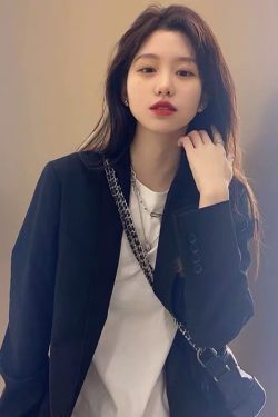 Petite Oversized Black Suit Jacket for Women - Loose Fit Blazer Top in Korean Style for Spring and Autumn 2025