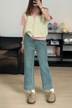 Petite Plus Size Narrow Straight-Leg Pants for Women - Loose Fit Flattering Nine-Point Cigarette Jeans, 2025 New Style