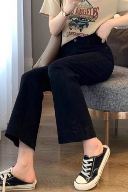 Petite Plus Size Narrow Straight-Leg Pants for Women - Loose Fit Flattering Nine-Point Cigarette Jeans, 2025 New Style