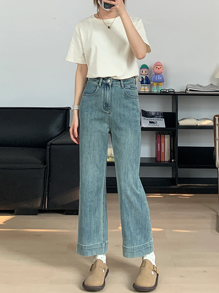 Petite Plus Size Narrow Straight-Leg Pants for Women - Loose Fit Flattering Nine-Point Cigarette Jeans, 2025 New Style Petite Plus Size Narrow Straight-Leg Pants for Women - Loose Fit Flattering Nine-Point Cigarette Jeans, 2025 New Style