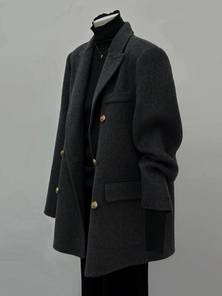 Petite Short Purple Wool Coat for Women - High-End Autumn Winter 2024 Style Petite Short Purple Wool Coat for Women - High-End Autumn Winter 2024 Style