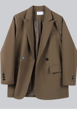 Petite Women's Casual Blazer - Korean Style Gray Suit Jacket for Spring 2025 - Chic Outfit Essential