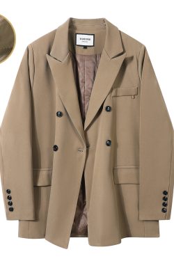 Petite Women's Coffee-Colored Blazer - 2025 Spring Casual Suit for Stylish Outfits - Perfect for Spring and Autumn Wear