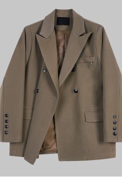 Petite Women's Coffee-Colored Blazer - 2025 Spring Casual Suit for Stylish Outfits - Perfect for Spring and Autumn Wear