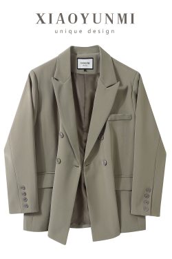 Petite Women's Coffee-Colored Blazer - 2025 Spring Casual Suit for Stylish Outfits - Perfect for Spring and Autumn Wear