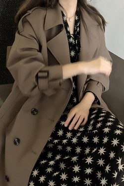 Petite Women's Mid-Length Trench Coat 2024 - Chic British Style for Spring & Autumn, High-End Korean Fashion