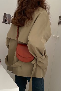 Petite Women's Short Trench Coat, British Style, Trendy 2025 Spring Autumn Fashion Outerwear