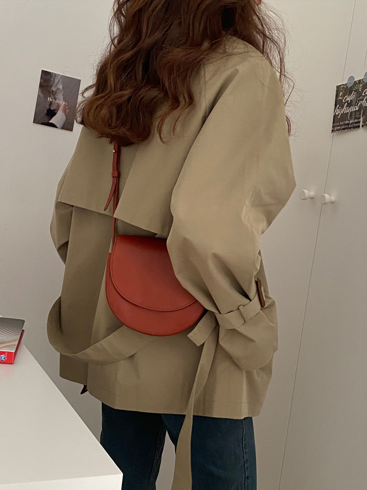 Petite Women's Short Trench Coat, British Style, Trendy 2025 Spring Autumn Fashion Outerwear Petite Women's Short Trench Coat, British Style, Trendy 2025 Spring Autumn Fashion Outerwear